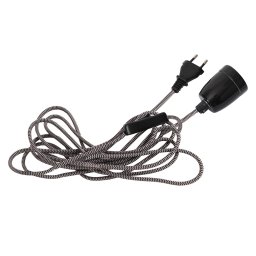 STAR TRADING Glaze E27 socket with cable, grey
