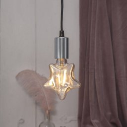 STAR TRADING Stil E27 socket with cable, silver-coloured