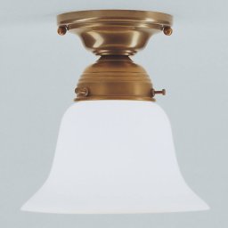 Berliner Messinglampen Alena brass ceiling light with a glass lampshade