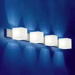 Casablanca 4-bulb wall light CUBE with no-glare