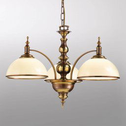 Cremasco Antique-looking Corola hanging lamp, three-bulb