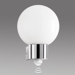 CMD Kekoa outdoor wall light, glass, stainless steel, sensor, Ø 23 cm