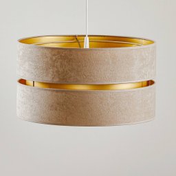 Duolla Duo pendant light, beige/gold, Ø40cm, 1-bulb