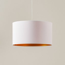 Duolla Roller pendant light, white/gold, Ø 45 cm