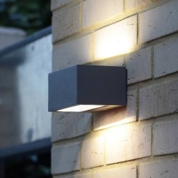 LUTEC Gemini LED outdoor wall lamp, 22cm, 4,000K, anthracite