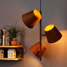 Eco-Light Colt hanging light, 3-bulb, patina