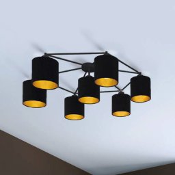 EGLO Staiti ceiling lamp, black with lampshades