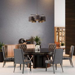 Elstead Balance five-bulb hanging light in brown-brass