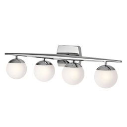 KICHLER LED wall light Jasper, opal glass lampshades, IP44