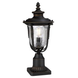 Elstead Luverne pillar light with fluted glass