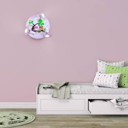 Elobra Owl ceiling light for a child’s room, pink