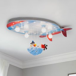 Elobra Airship ceiling light with Joe blue, red and white