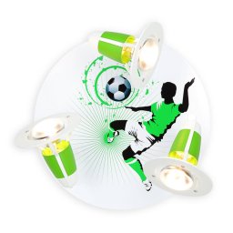 Elobra Soccer ceiling light, 3-bulb, green and white