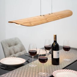 Elobra Colombia XL LED pendant light, natural knotty oak