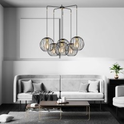 EMIBIG LIGHTING Albio 6 pendant light with cage shades, black