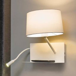 FARO BARCELONA Practical Handy wall light with LED reading arm