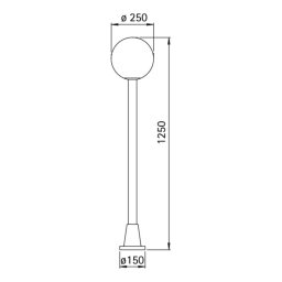 Albert Leuchten Path light with clear crystal sphere, black