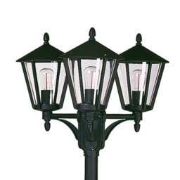 Albert Leuchten Three-bulb country house lamp post 680, black