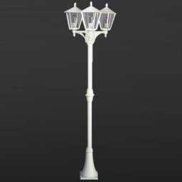 Albert Leuchten Three-bulb country house lamp post 680, white