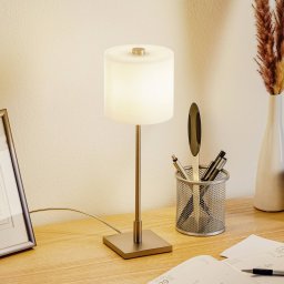 KNAPSTEIN table lamp MERCY, matt nickel