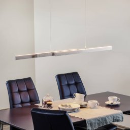Knapstein Lara LED hanging light, 134 cm, extendible, nickel