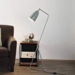 GUBI Gräshoppa tripod floor lamp, blue-grey