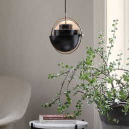 GUBI Multi-Lite pendant light, Ø 36 cm, chrome/black