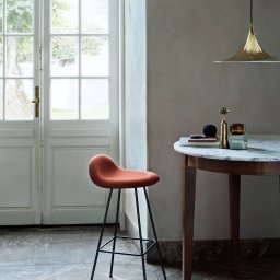 GUBI Semi pendant light, Ø 60 cm, shiny brass