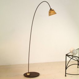 Holländer Delicate floor lamp SNAIL 1 bulb Iron brown-gold