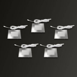 Hera 5 recessed lights FQ 68 LED, warm white, square