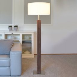 HerzBlut Dana floor lamp, walnut, white