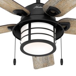 Hunter Santorini fan with light, wood/black
