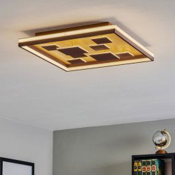 FISCHER & HONSEL Rico LED ceiling light, dimmable, angular, brown