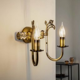 Jupiter Castle wall light, light patina, 2-bulb