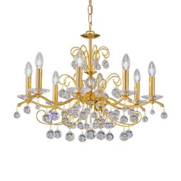 KOLARZ Carmen 2 bowl crystal gold 8-bulb Ø 70 cm