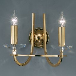 KOLARZ Imperial wall light, brass, two-bulb