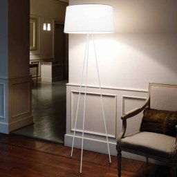 kdln Tripod floor lamp, white, height 175 cm, dimmer