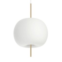 kdln Kushi pendant light, brass/white, Ø 43 cm, dimmable