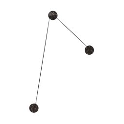 kdln LED wall light Azou, three-piece, black, marble
