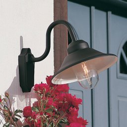 Konstsmide Vega outdoor wall light, width 29.5 cm, black