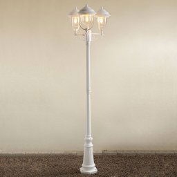 Konstsmide Parma lamp post 3-bulb in white