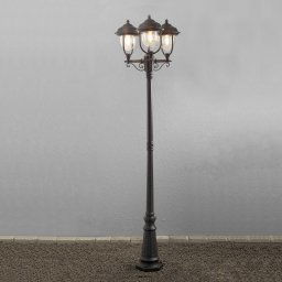 Konstsmide Parma lamp post 3-bulb in black