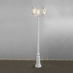 Konstsmide Firenze lamp post, 3-bulb, white