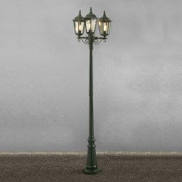 Konstsmide Firenze lamp post, 3-bulb, green
