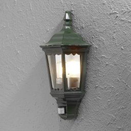 Konstsmide Firenze outdoor wall lamp half shell, sensor green