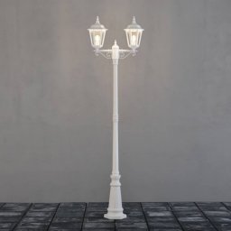 Konstsmide Firenze lamp post, 2-bulb, white