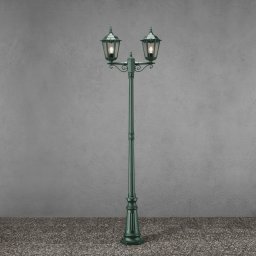 Konstsmide Firenze lamp post, 2-bulb, green