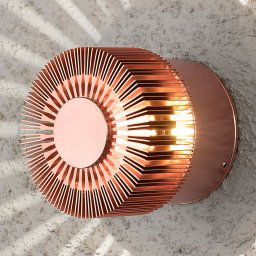 Konstsmide Monza LED outdoor wall lamp round copper 9 cm