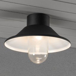 Konstsmide Vega LED ceiling lamp, outdoor, black, Ø 30 cm