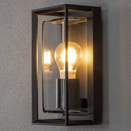 Konstsmide Brindisi outdoor wall light, black, metal, 26 cm high, IP54